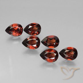 Gemas de Granate piropo Rojo oscuro natural de 5.02 ct, En forma de pera, VVS-VS