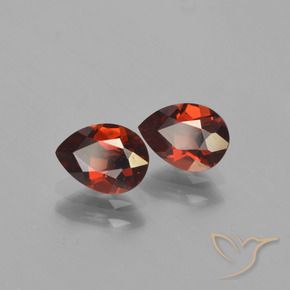Gemas de Granate piropo Rojo claro natural de 1.80 ct, En forma de pera, VVS-VS