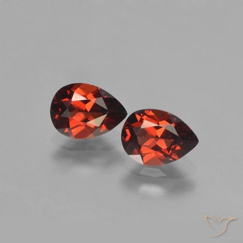 1.78ctw Natural Rojo oscuro Granate piropo, En forma de pera, VVS-VS