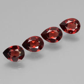 Gemas de granate piropo rojo natural de 3,09 ct, en forma de pera, VVS-VS