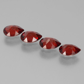 Gemas de granate piropo rojo natural de 3,09 ct, en forma de pera, VVS-VS