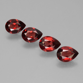 Gemas de granate piropo rojo natural de 2,86 ct, en forma de pera, VVS-VS