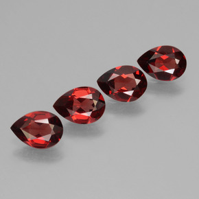 Gemas de granate piropo rojo natural de 2,86 ct, en forma de pera, VVS-VS