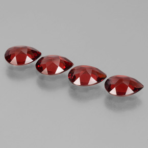 Gemas de granate piropo rojo natural de 2,86 ct, en forma de pera, VVS-VS