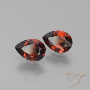 Gemas de Granate piropo Rojo claro natural de 1.72 ct, En forma de pera, VVS-VS