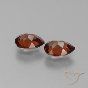 Gemas de Granate piropo Rojo claro natural de 1.73 ct, En forma de pera, VVS-VS