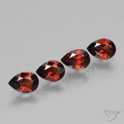 3.62ctw Natural Rojo grosella Granate piropo, En forma de pera, VVS-VS