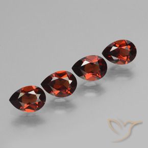 Gemas de Granate piropo Rojo grosella natural de 3.72 ct, En forma de pera, VVS-VS