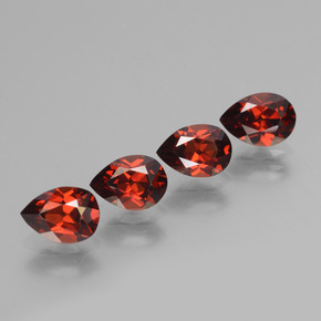 Gemas de granate piropo rojo natural de 3,76 ct, en forma de pera, VVS-VS