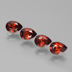 Gemas de granate piropo rojo natural de 3,76 ct, en forma de pera, VVS-VS