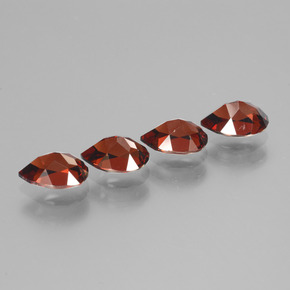 Gemas de granate piropo rojo natural de 3,76 ct, en forma de pera, VVS-VS
