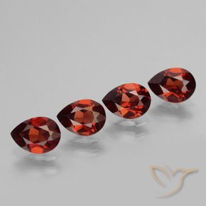 Gemas de Granate piropo Rojo merlot natural de 3.44 ct, En forma de pera, VS