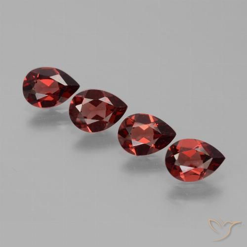 3.06ctw Natural Rojo oscuro Granate piropo, En forma de pera, VVS-VS