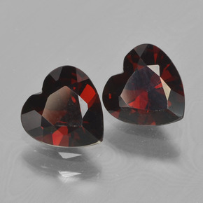 Gemas de granate piropo rojo natural de 1,53 ct, forma de corazón, VVS-VS