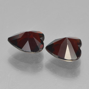 Gemas de granate piropo rojo natural de 1,53 ct, forma de corazón, VVS-VS