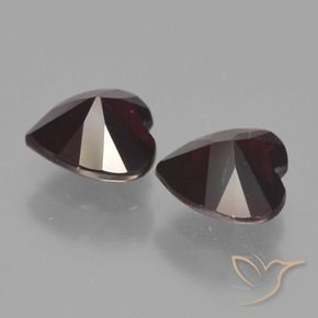 Gemas de Granate piropo Rojo oscuro natural de 1.71 ct, Corazón, VVS-VS