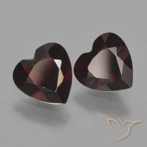 Gemas de Granate piropo Rojo oscuro natural de 1.49 ct, Corazón, VVS-VS
