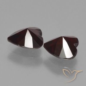 Gemas de Granate piropo Rojo oscuro natural de 1.49 ct, Corazón, VVS-VS