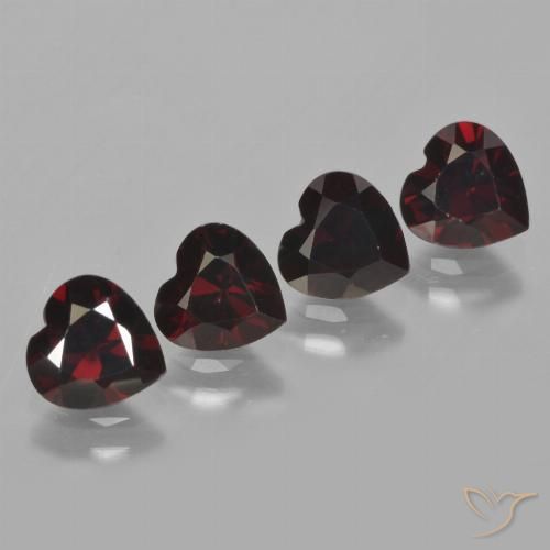 3.82ctw Natural Rojo oscuro Granate piropo, Corazón, VVS-VS