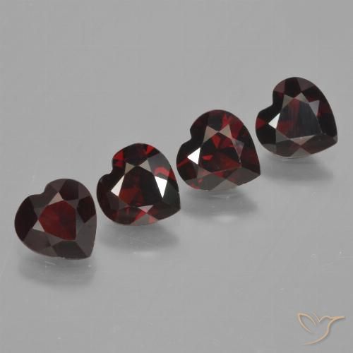 2.91ctw Natural Rojo negruzco Granate piropo, Corazón, VVS-VS