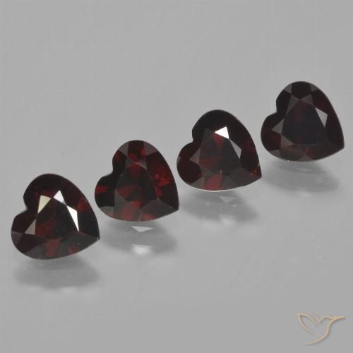 3.24ctw Natural Rojo negruzco Granate piropo, Corazón, VS