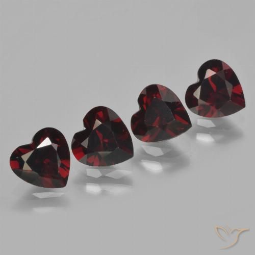 3.38ctw Natural Rojo negruzco Granate piropo, Corazón, VVS-VS