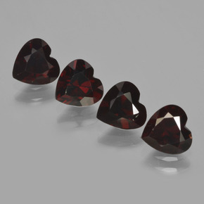 Gemas de granate piropo rojo natural de 3,52 ct, forma de corazón, VVS-VS