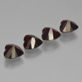 Gemas de granate piropo rojo natural de 3,52 ct, forma de corazón, VVS-VS