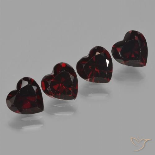 3.81ctw Natural Rojo negruzco Granate piropo, Corazón, VVS-VS