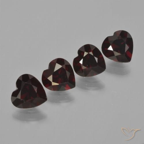 3.17ctw Natural Rojo oscuro Granate piropo, Corazón, VVS-VS