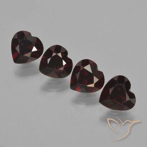 Gemas de Granate piropo Rojo oscuro natural de 3.17 ct, Corazón, VVS-VS