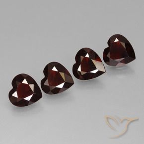 Gemas de Granate piropo Rojo oscuro natural de 2.84 ct, Corazón, VVS-VS
