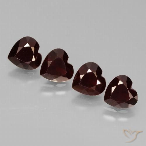 3.50ctw Natural Rojo oscuro Granate piropo, Corazón, VVS-VS