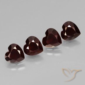 Gemas de Granate piropo Rojo oscuro natural de 3.50 ct, Corazón, VVS-VS