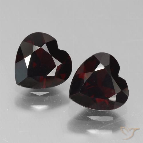 1.80ctw Natural Rojo oscuro Granate piropo, Corazón, VVS-VS
