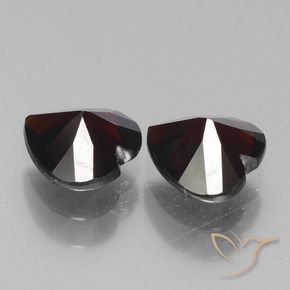 Gemas de Granate piropo Rojo oscuro natural de 1.80 ct, Corazón, VVS-VS