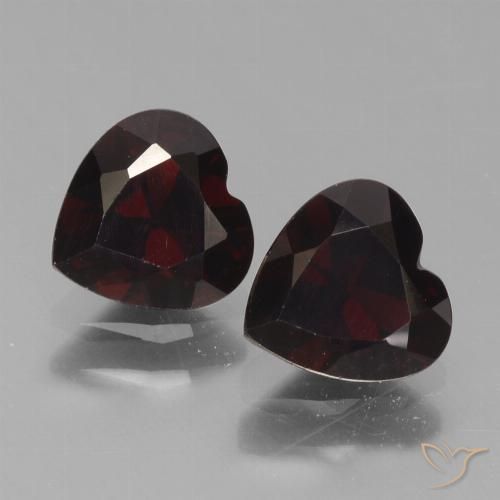 1.82ctw Natural Rojo negruzco Granate piropo, Corazón, VVS-VS