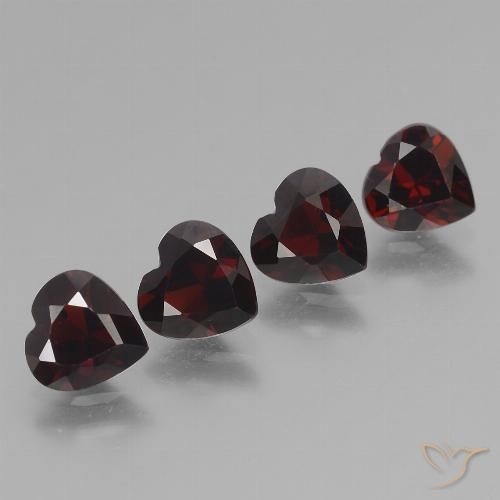 3.32ctw Natural Rojo oscuro Granate piropo, Corazón, VVS-VS