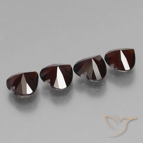 Gemas de Granate piropo Rojo oscuro natural de 3.32 ct, Corazón, VVS-VS