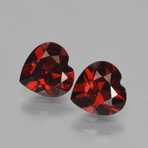 Gemas de granate piropo rojo natural de  ct, forma de corazón, VVS