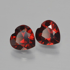 Gemas de granate piropo rojo natural de  ct, forma de corazón, VVS