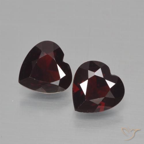 1.52ctw Natural Rojo negruzco Granate piropo, Corazón, VVS-VS