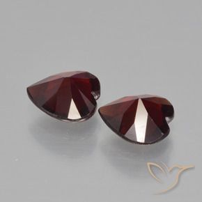 Gemas de Granate piropo Rojo negruzco natural de 1.52 ct, Corazón, VVS-VS