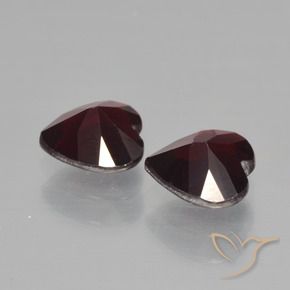Gemas de Granate piropo Rojo oscuro natural de 1.76 ct, Corazón, VVS-VS