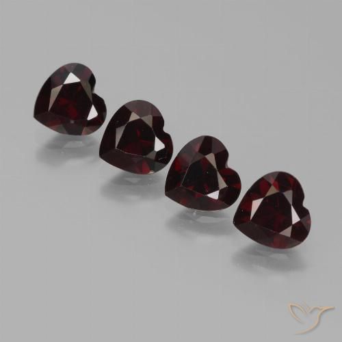3.52ctw Natural Rojo oscuro Granate piropo, Corazón, VVS-VS