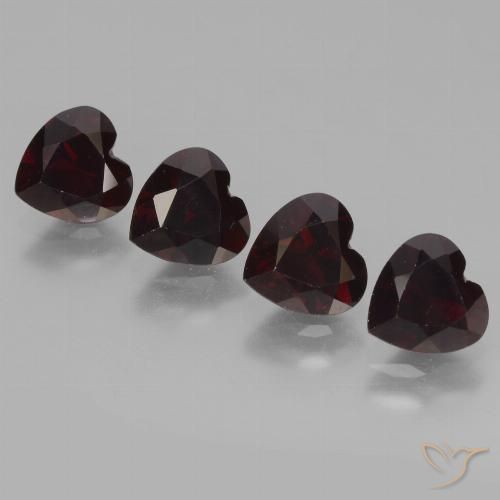 3.74ctw Natural Rojo negruzco Granate piropo, Corazón, VVS-VS