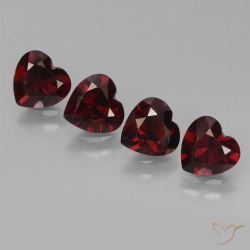3.29ctw Natural Rojo sangre intenso Granate piropo, Corazón, VVS-VS