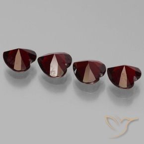 Gemas de Granate piropo Rojo sangre intenso natural de 3.29 ct, Corazón, VVS-VS