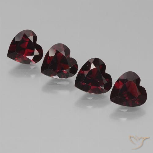 3.16ctw Natural Rojo negruzco Granate piropo, Corazón, VVS-VS