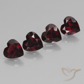 Gemas de Granate piropo Rojo negruzco natural de 3.16 ct, Corazón, VVS-VS
